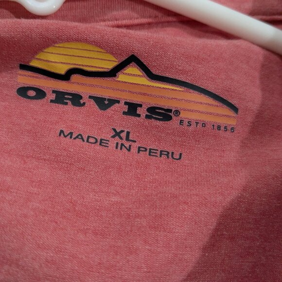 D.Stewart x Orvis Men's Polo Shirt, Salmon Pink, Size XL, Short Sleeve, Stretch - Picture 10 of 14
